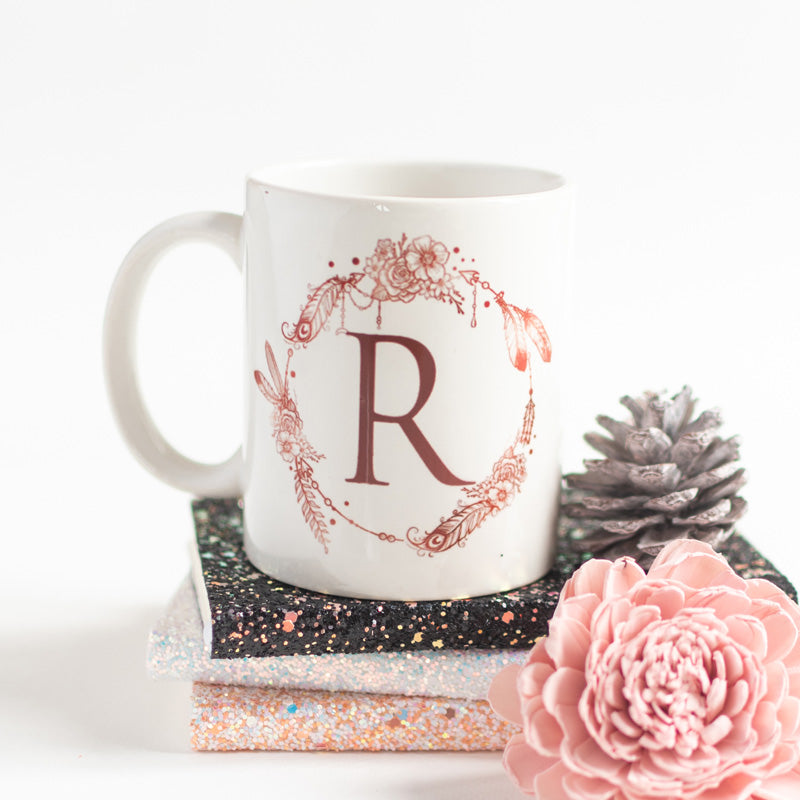 Dream catcher Print Ceramic Cup Initials Coffee Mugs June Trading R  