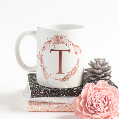 Dream catcher Print Ceramic Cup Initials Coffee Mugs June Trading T  