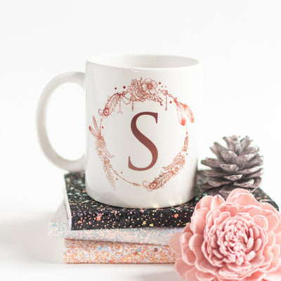 Dream catcher Print Ceramic Cup Initials Coffee Mugs June Trading S  