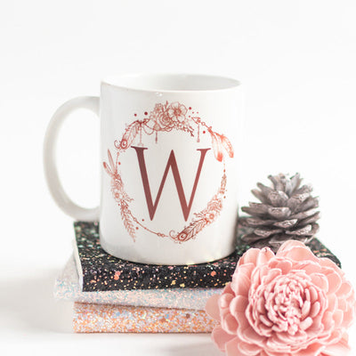 Dream catcher Print Ceramic Cup Initials Coffee Mugs June Trading W  