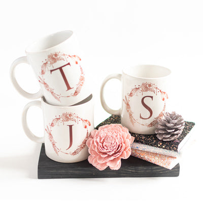 Dream catcher Print Ceramic Cup Initials Coffee Mugs June Trading   