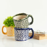 Mug Shaped Planter - Hand Painted Resin Pot Planters June Trading Dark Blue  