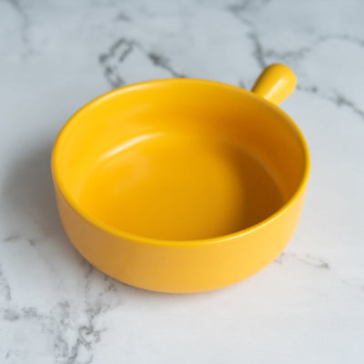 Coloured Ceramic Bowl with Handle Serving Bowls June Trading Yellow  