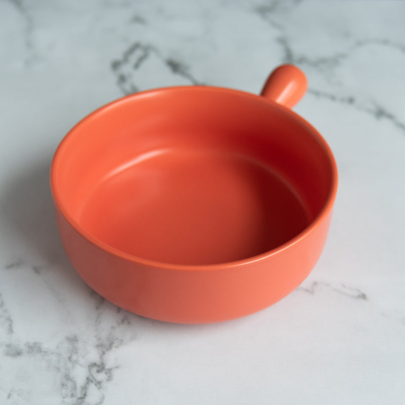 Coloured Ceramic Bowl with Handle Serving Bowls June Trading Orange  