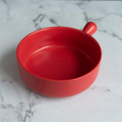 Coloured Ceramic Bowl with Handle Serving Bowls June Trading Red  
