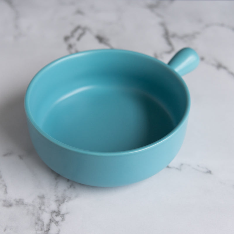 Coloured Ceramic Bowl with Handle Serving Bowls June Trading Blue  