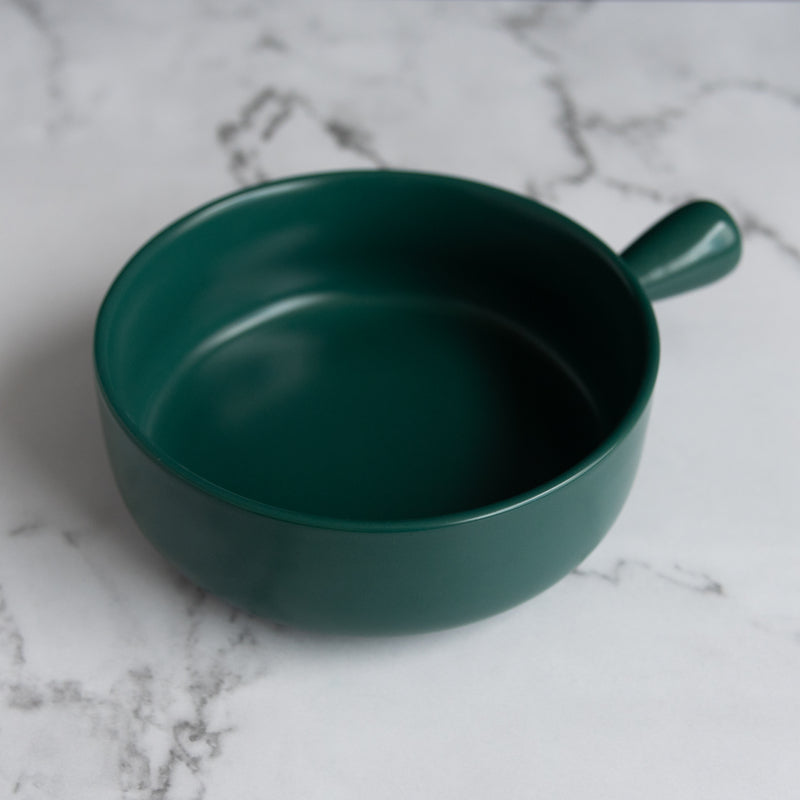 Coloured Ceramic Bowl with Handle Serving Bowls June Trading Green  