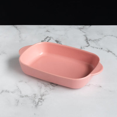 Rectangular Baking Tray Serving Bowls June Trading Crepe Pink  