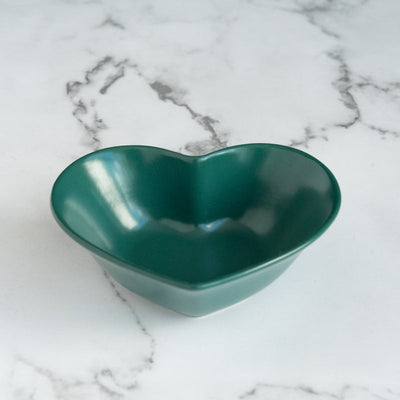 Heart Shaped Bowl Serving Bowls June Trading Fern Green  