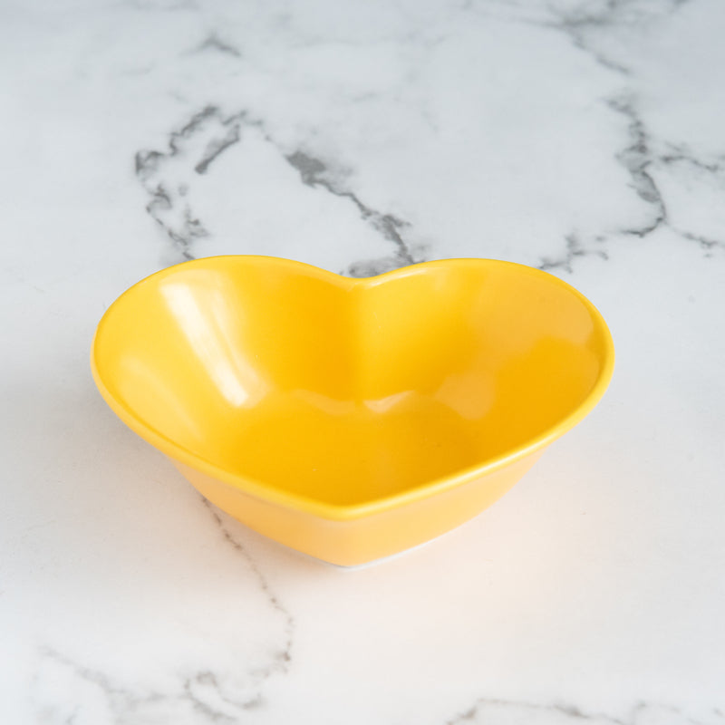 Heart Shaped Bowl Serving Bowls June Trading Canary Yellow  