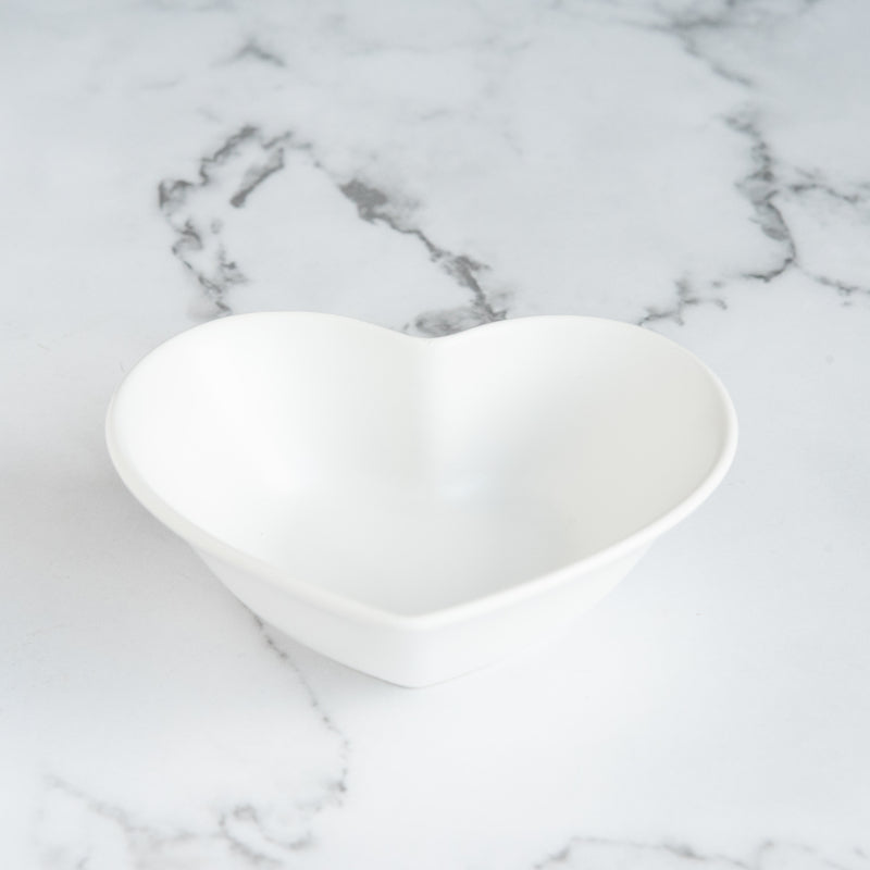 Heart Shaped Bowl Serving Bowls June Trading Paper White  