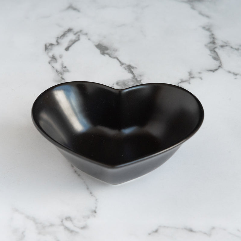Heart Shaped Bowl Serving Bowls June Trading Jade Black  