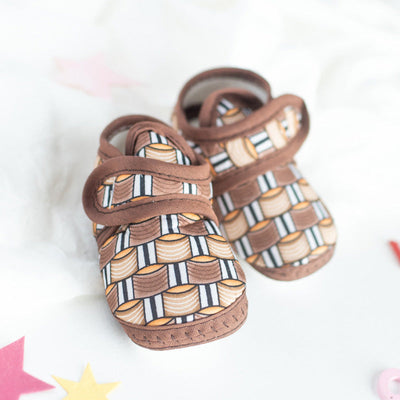 Brown Printed Baby Soft Feel Shoes Baby Shoes June Trading   