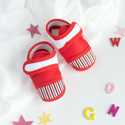 Red Stripes Print Baby Soft Feel Shoes Baby Shoes June Trading   