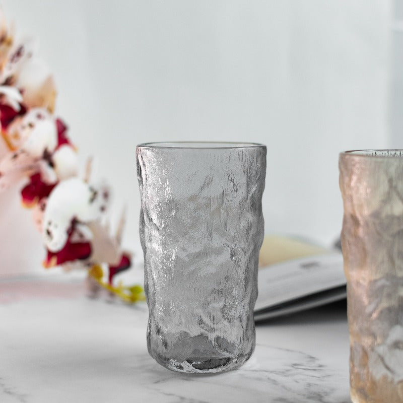 Premium Frosted Glacier Glass (Set of 4) Glasses June Trading Grey  