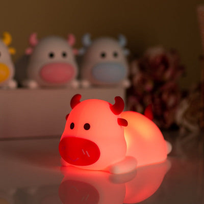 Cute Baby Cow Lamp Lamps June Trading Tomato Red  