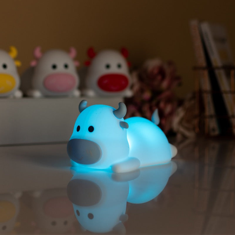 Cute Baby Cow Lamp Lamps June Trading Lapis Blue  