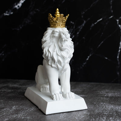 Regal Lion With Crown Sculpture Artifacts June Trading   