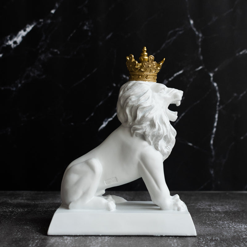 Regal Lion With Crown Sculpture Artifacts June Trading   