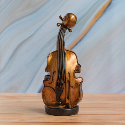 Vintage Violin Money Bank Sculpture Artifacts June Trading   