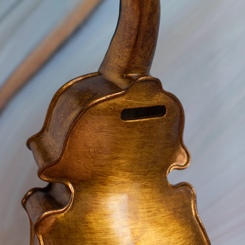 Vintage Violin Money Bank Sculpture Artifacts June Trading   