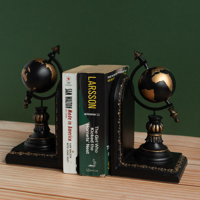 European Style Globe Book End Figurine