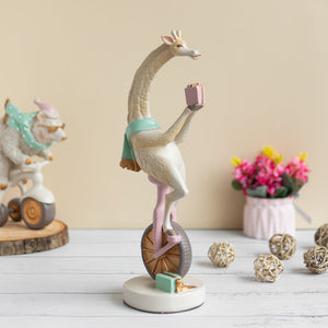 Giraffe On Unicycle Figurine Artifacts June Trading   
