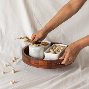 Round Serving Wooden Tray Serving Tray June Trading   