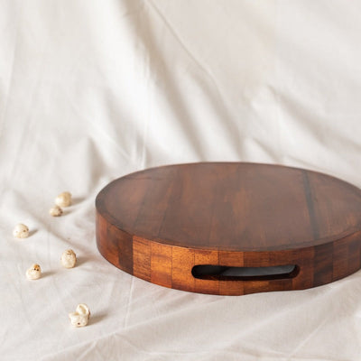 Round Serving Wooden Tray Serving Tray June Trading   