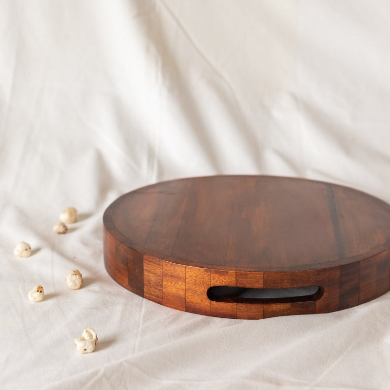 Round Serving Wooden Tray Serving Tray June Trading   
