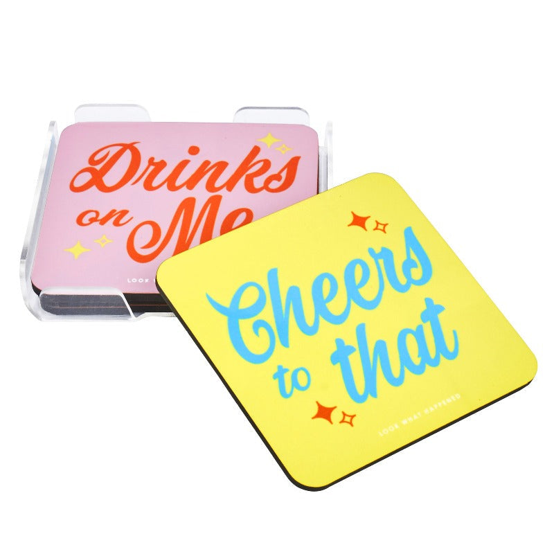 Drinks Coaster – Set of 4 pcs Coasters Look What Happened   
