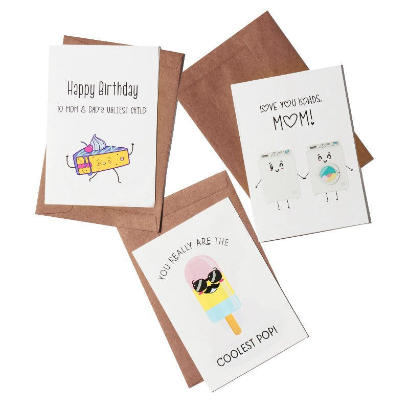 Family Greeting Card- Set of 3 Greeting Card Look What Happened   