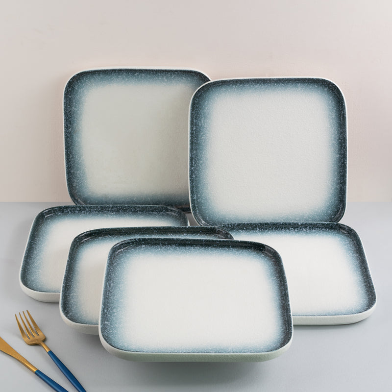 Ombre Ceramic Square Dinner Plate Dinner Plates June Trading Square Set Of 6 