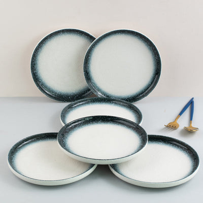 Ombre Ceramic Round Dinner Plate Starter Plates June Trading Round Set Of 6 