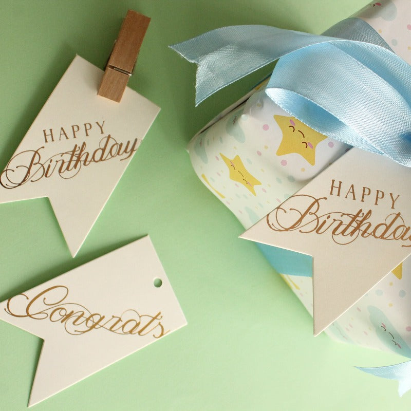 Happy Birthday + Congrats Gift Card Tags- Set of 10pcs Greeting Card Look What Happened   
