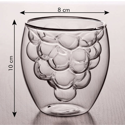 Intricate Grape Shaped Double Walled Glass Glasses June Trading   