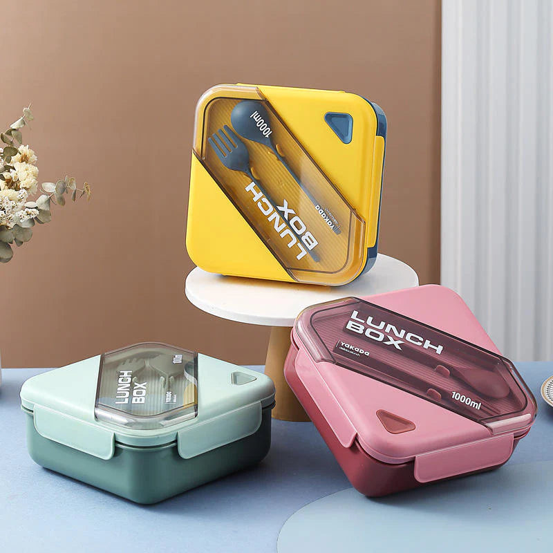 Dual Tone Lunch Box With Cutlery Set Lunch Boxes The June Shop   