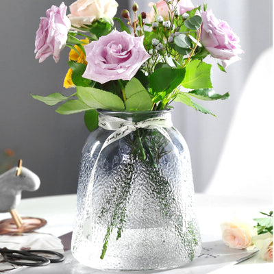 Elegant Frosted Glass Vase Vases June Trading Slate Grey  