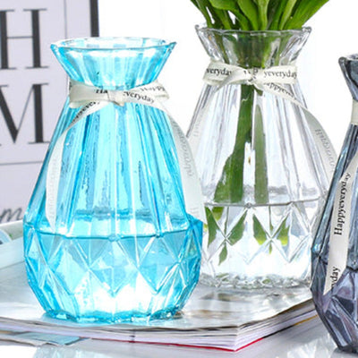Vibrant Glass Flower Vase Vases June Trading Azure Blue (Without Ribbon)  
