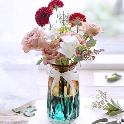 Ombre Modern Glass Vase Vases June Trading Turquoise Gradient  