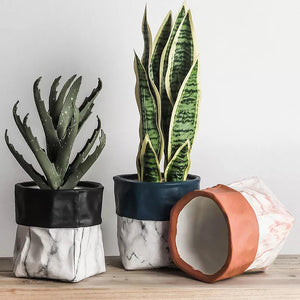 Marble Design Bag Shaped Planter Planters June Trading   