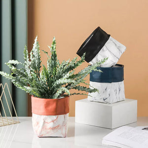 Marble Design Bag Shaped Planter Planters June Trading   