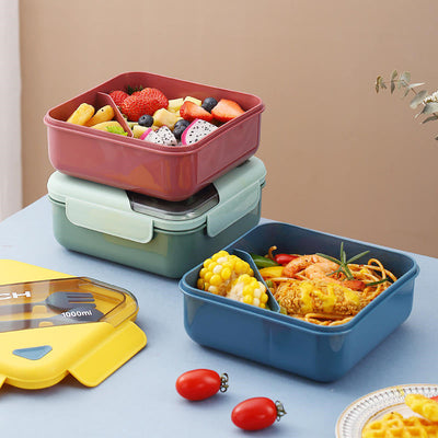 Dual Hue Lunch Box With Cutlery Set Lunch Boxes June Trading   
