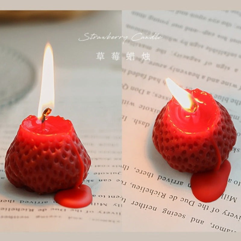 Strawberry Candle Set Red Candles Coral Tree   