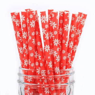 Christmas Theme Paper Straw - Set of 2 Christmas Decor Coral Tree Orange  
