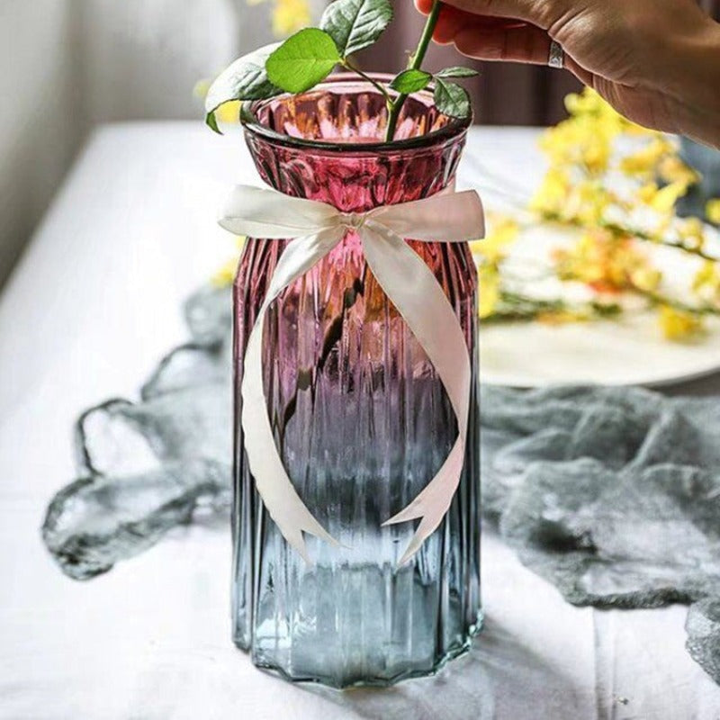 Ombre Modern Glass Vase Vases June Trading Carmine Gradiant  