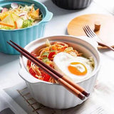 Crinkle Serving Bowl (Without Lid) Serving Bowls June Trading Ivory White  