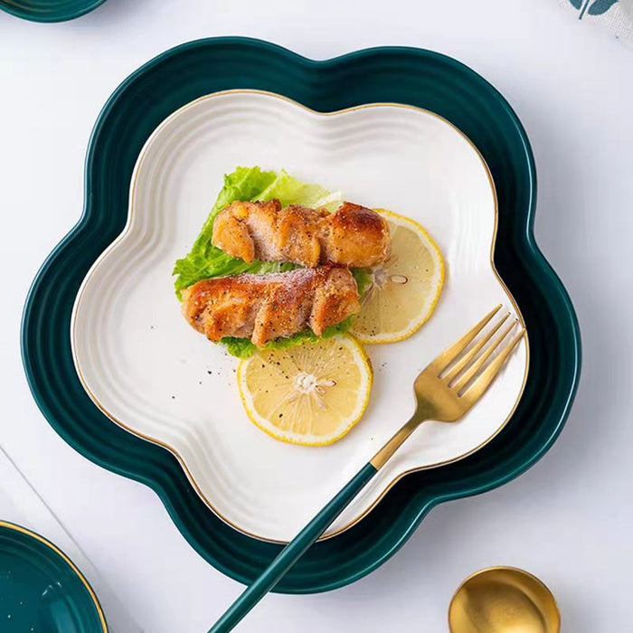 Pretty Flower Shaped Plate Dinner Plates June Trading   