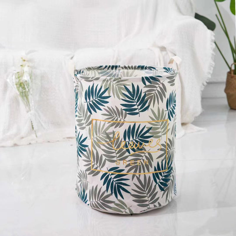 Tropical Print Laundry Basket Laundry Bag June Trading Palm Leaf  