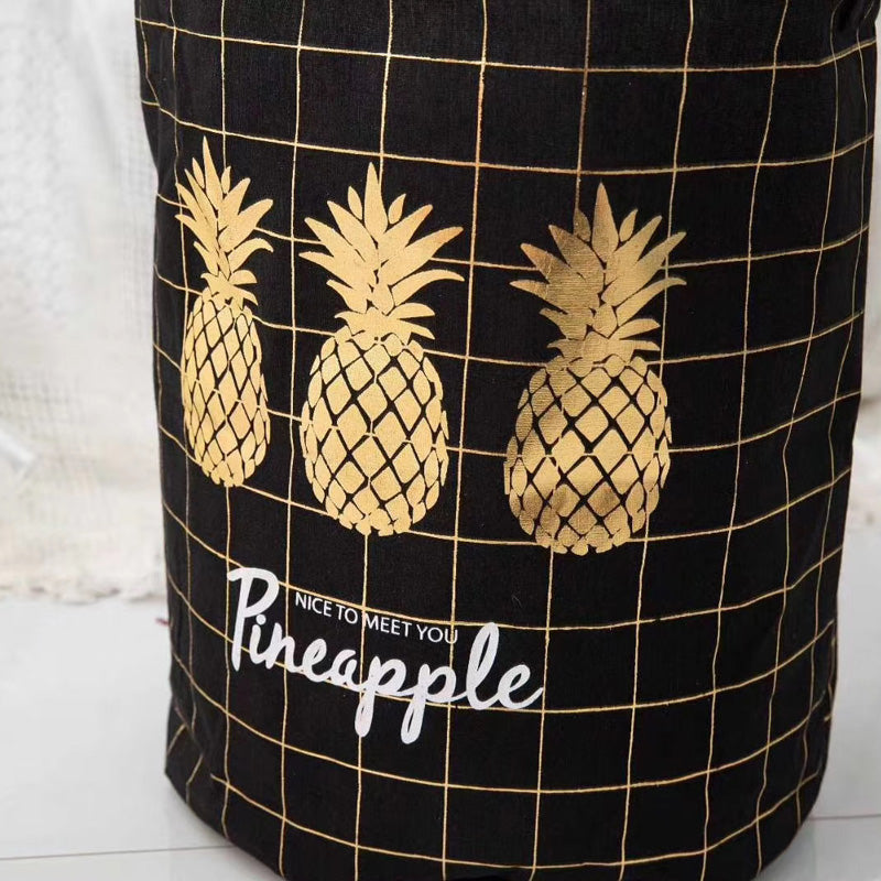Pineapple Print Laundry Basket Laundry Bag June Trading   